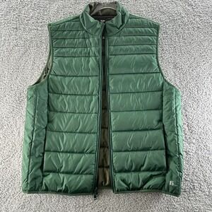 Fielder Bonobos Vest  Men's Size Size Large Green  Quilted Zipper Snap Button